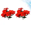 Decorative Flowers Christmas Flower Poinsettia Red Arrangements Artificial Fake Floral Bouquets Simulation Centerpieces Hanging Xmas Decor