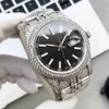 Mens Watch Automatic Mechanical Watches Sapphire 41mm Strap Diamond-studded Steel Women Wristwatch Montre Luxe Full Diamond High Quality