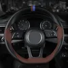 Steering Wheel Covers Black Suede Weaving Sew Car Cover For M Sport M3 E90 E91 E92 E93 E87 E81 E82 E88 X1 E84