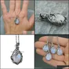 Ketten Ketten Frauen Mädchen Prom Mondsteine Halsketten Cocktail Party Schmuck Geschenk Hohe Qualität Vintage Stil Silber Farbe Anhänger Neckla DHJ67