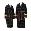 Luxo das mulheres dos homens robe designer marca jacquard roupões de dormir com cinto grosso quente roupão amantes manhã dress289z