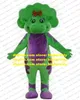 Mascote picante figurino verde Barney's Friends Baby Bop Bob Dinosaur Dino com Purple Elliptic Belly Globe Big Nariz No.6535