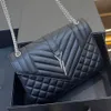 tasarımcı çantası Kadın Çantaları El Çantaları Omuz Çantaları tote bagg siyah dana derisi klasik çapraz çizgili kapitone zincirler çift kapaklı orta çapraz çantalar