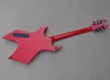 Guitare électrique rouge inhabituelle avec micros EMG, 24 frettes, touche en palissandre personnalisable