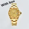 Mens Luxurious Watches Gold Watch for Man Diamond Automatic Movement Big Dial Ceramic Bezel