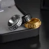 Spinner ringen roestvrijstalen ringen ouderling futhark runes ring noors mythologie asgard viking religieuze amulet talisman sieraden vintage punk