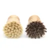 Household Cleaning Tools Round Wood Brush Handle Pot Dish home Sisal Palm Bamboo Kitchen Chores Rub Cleaning Brushes LT160