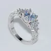 Модные серебряные кольца для женщин мода белые камни циркона кольцо свадебные украшения свадебные украшения