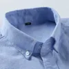 Neue Plus -Größe 6xl Baumwolle Oxford Herren Hemden Langarm gesticktes Pferd Casual Ohne Tasche gestreiftes soziales Hemd Männlich C1211