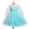 16038 Kinder Mädchen Punkte Prinzessin Kleid Kinder Tutu Langarm Bowknot Spitze Party Casual Kleider