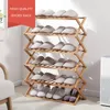 Kleidung Lagerung Faltbare Schuh Rack Organizer 3/4/5/6 Schichten Bambus Schränke Regal Hause Halter Schuhe Für schlafsaal Tür