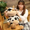 3065 cm Söt simulering Milk Cow Plush Toy Cartoon Beautiful Vee Doll Cuddly Toy For Ldren Soft Pillow Gift for Girl J220729