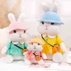 1Pc 223545Cm Happy Rabbit With Hats Filled Rabbit With Bag Beautiful Toy Plush Animal Pillow ldren Birthday Gift J220729