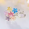 Brooches Fashion Colorful Flower Basket Brooch Creative Elegant Zircon Pin Suit Coat Cute Accessories Corsage