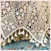 Rideau Boho rétro coton lin Crochet rideaux pour ferme cuisine café creux tricot fait à la main baie Gazebo fenêtre rideaux