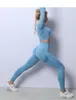 Aktive Sets nahtloser Yoga -Set Frauen Trainingstraining Anzug Fitness Kleidung hohe Taille Langarm Crop Top Leggings Sport für