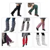 Calcetines Calcetería Q1FA Mujeres Invierno Chunky Crochet Punto Cálido Pierna Calentadores Calcetines Largos Color Sólido Térmico Slouchy Furry Boot Puños Medias T221107