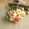 Decorative Flowers Silk Artificial Flower Bouquet Peony Rose 6 Head Wedding Interior Decoration Fake