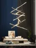 Lustres Noir Design Lustre Pour Escalier Creative Home Decor Salon Lampe Bâton Acrylique Suspension Lumière Moderne DIY Cuisine Lustre