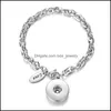 Braccialetti con ciondoli Bracciale in acciaio inossidabile con bottoni a pressione allo zenzero Charms Gioielli Fit 18Mm Nn667 Braccialetti con consegna a goccia Dhqsr