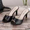 Slippers Summer Heel High Heels Sandals Lady Pumps Classics Slip On Shoes Mulheres Sexy Party Gold Silver Slingbacks Rt5