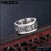 Band Rings Fashion Trend Brand Retro Cross Band Rings Mens Stainless Steel Hip Hop Rock Male Jewelry Titanium Accessories Size 78910 Dhh9W