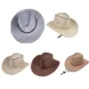 Berretti di berretti di berretto da cowgirl cowboy Western western con corda antivento top jazz per la festa a tema natalizio