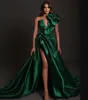 2023 Gracieful Green Afton Dresses One Shoulder Puffy Sleeveless Party Prom Banquet Custommade Side Split Floor Length Robe de M6539799