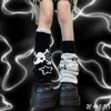 Socks Hosiery Mikumn Harajuku Y2k Star Skull Black White Knitted Two-side Wear Leg Warmers Socks Punk Girls Chic Streetwear Leg Cover T221116
