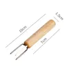 Porte-brochettes de maïs Outils de barbecue en acier inoxydable Fourchettes à saucisses de boeuf Fourchettes à manche en bois pour barbecue en plein air Accessoires pour outils de cuisine