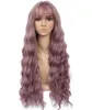 Cabelo Cabelo peruca peruca feminina longa cabelo cacheado rosa de alta temperatura Filamento