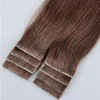 Factory Price Wholesale Russian European Remy Tape Hair Extensions 2.5gram pc & 60pcs Lot Natural Thickness Black color 1#