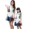 Mother Daughter Dresses Matching Teenage Girl Dress Retro Print Mommy and Me Clothes Sleeveless Dresses Family Matching Outfits2416120305