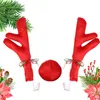 クリスマスカーの装飾角新しい超かわいい装飾漫画赤い鼻鹿耳の飾り