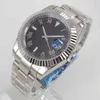Saphir-Armbanduhr mit silbernem Zifferblatt, Glas, römische Zahl, 40 mm, leuchtendes Miyota 8215-Automatikwerk, Herrenuhrlz7g