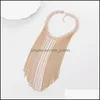 Chains Risyh Fashion Texture Mtilayer Metal Chain Tassel Necklace Wild Short Female Accessories Chains Drop Delivery Jewelry Necklac Dhe7F