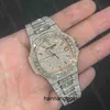 Hot verkopen geld in hiphop horloge topmerk aangepaste ontwerp mannen dames luxe handset ijskoud divamond moissanit horloge qmh5