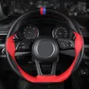 Steering Wheel Covers Black Suede Weaving Sew Car Cover For M Sport M3 E90 E91 E92 E93 E87 E81 E82 E88 X1 E84