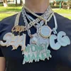 Collana con pendente a forma di lettera con nome personalizzato fai-da-te placcato in oro pieno Bling CZ con catena a corda da 3 mm da 24 pollici per uomo donna bel regalo