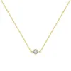 قلادة الأزياء 925 Sterling Silver Women's Netlaces Prendants Necklace Gold Color Crystal Pendant for Women G