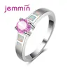 Br￶llopsringar 2022 Elegant White Opal Women Bands smycken S925 Stamp Sterling Silver Crystal Ring for Brides