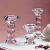 Titulares de vela Glass Tealight Holder Romantic Crystal Home Acessórios de decoração de casamento Centrálias centrais