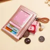 Mini Women Credit Business Bank Holders Cute Coin Swork Money Bag Case Pearlelescent Surface Ultra Thin Thin женский застежка -молния кошелек