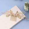 Headpieces zilveren kleur tiara haarkammen voor vrouwen bruid parel kristal kopstuk bruiloft accessoires bruids sieraden