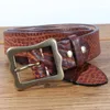 Belts Genuine Premium Real Full Grain Leather Belt Mens Heavy Duty Work High Hardness Buckle Fashion Jeans Casual 3.8cm