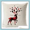 Pillow Case 202 Designs Pillows Case Santa Claus Christmas Tree Snowman Elk Pillowcases Colorf Er Home Sofa Car Decor Pillowcase Dro Dhzom