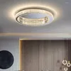 Plafonniers Moderne Minimaliste Rond Cristal Lampe Salon Décoration De Luxe Chambre À Manger Éclairage Intérieur Pour La Maison