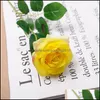 Fleurs d￩coratives couronnes Simation Single Rose Silk Tissu de la Saint-Valentin Girl Fleur Girl Girl Mariage Mariage de mariage Holding Home Hecor Dhb3v