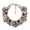 Choker Party Charm Rhinestone Flowers Necklace Women Fashion Crystal Jewelry Statement Bib Collar 2022 Halloween