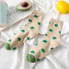 Socken Strumpfwaren Neue Kawaii Frühling Frauen Baumwolle Japanische Harajuku Erdbeere Kuh Niedlichen Cartoon Obst T221102